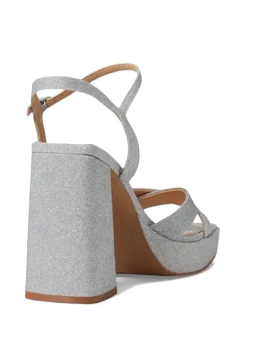 Jewel Badgley Mischka Rainbow Silver Glitter Platform Sandals Size 6